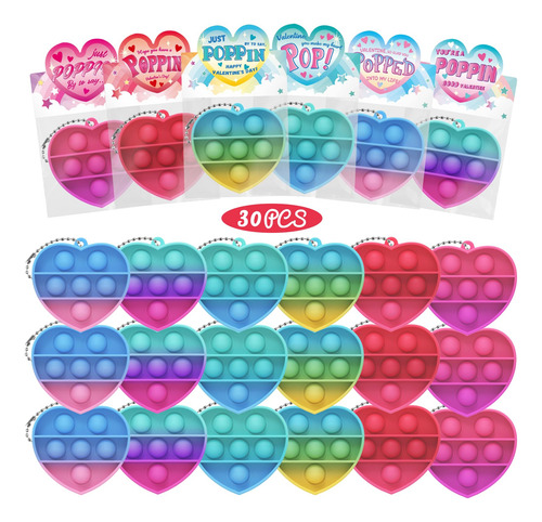 Fidget Toys Cmiolacuna Heart Pop Stress Relief, 30 Paquetes
