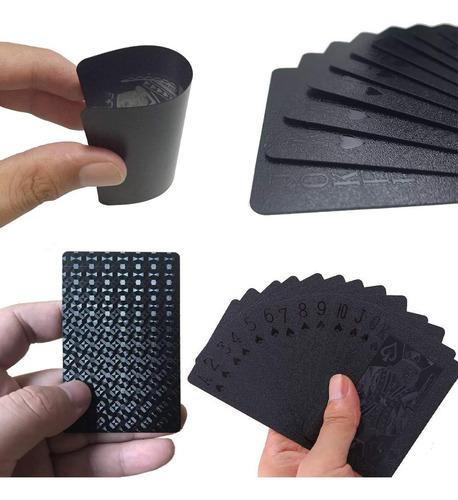 Baraja De Naipes Para Poker Impermeable Color Dorado