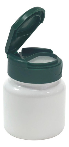 Pote Para Cápsulas Pet 50ml C/ Tampa Flip Top (50 Unidades) Sabor Branco C/ Tampa Verde Escura