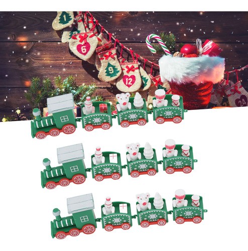 3 Juegos De Decoraciones Navideñas Para Trenes Pequeños, Exq