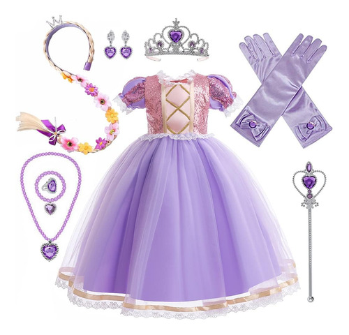 Disfraz De Princesa Rapunzel Para Niñas Vestido De Rapunzel 