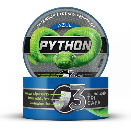 Imagen 1 de 2 de Python® Cinta Multiuso Alta Resistencia Azul (48mmx9mts)