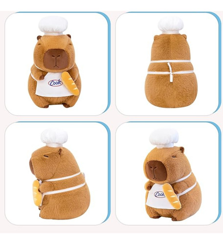 Peluche Capybara Carpincho Chef Chefcito Panadero Chef 50cm