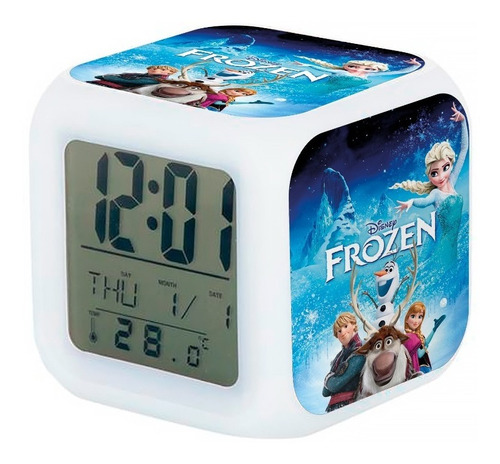 Reloj Despertador Frozen Con Luz Led 