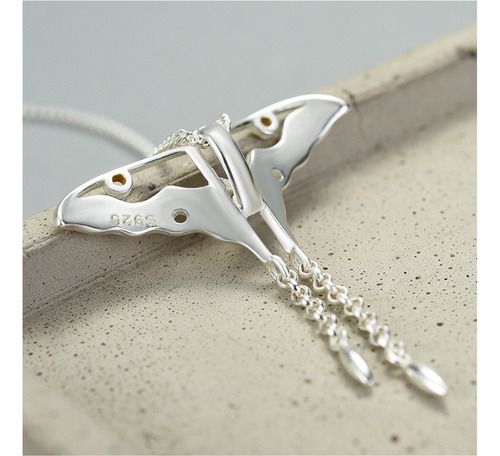 Imagen 2 de 8 de Dije Collar Mariposa Plata Ley 925 Baño Oro 24k Mujer Hombre