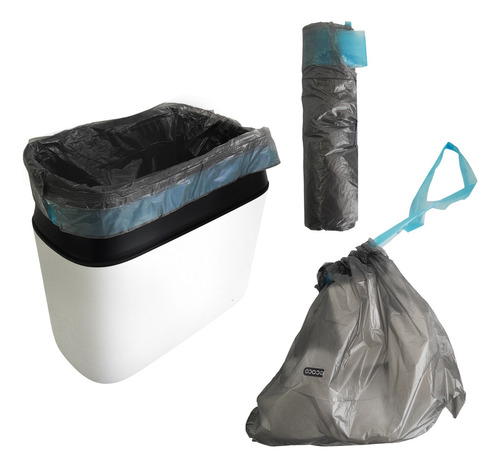 Cesto Tacho De Basura, Hermético, 10lts C/bolsa Ecoco, 13748 Color Blanco