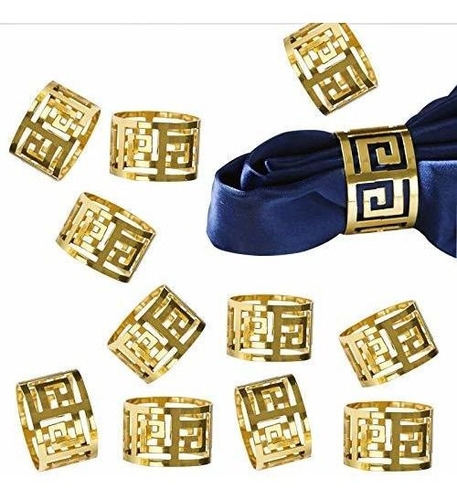 Loghog Gold Napkin Rings Set Of 12,attractive Glossy Napkin 