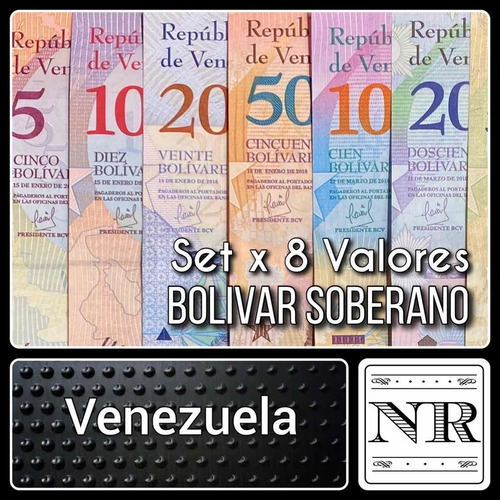 Venezuela X 8 Billetes - 2 A 500 - Bolivares Soberanos