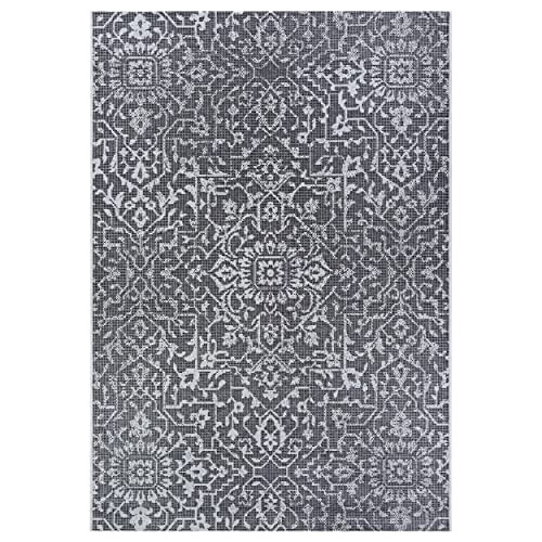 Alfombra Monte Carlo Palmette, 2' X 3'7 , Negro/gris/iv...