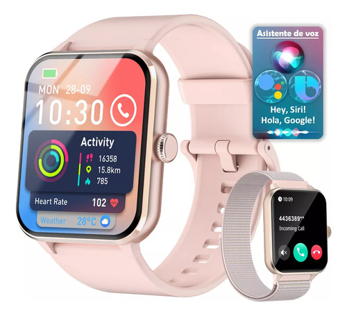 Reloj Smartwatch Reloj Inteligente Mujer Smart Watch Bluetooth Call 1.83'' Lcd Llamadas Color De La Caja Rosa