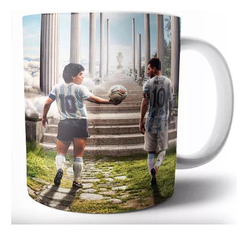 Taza De Cafe Ceramica Argentina Messi Maradona Futbol