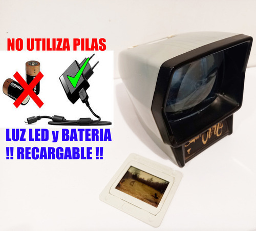 Visor Antiguo De Diapositivas Portátil Led Y Bat. Recargable