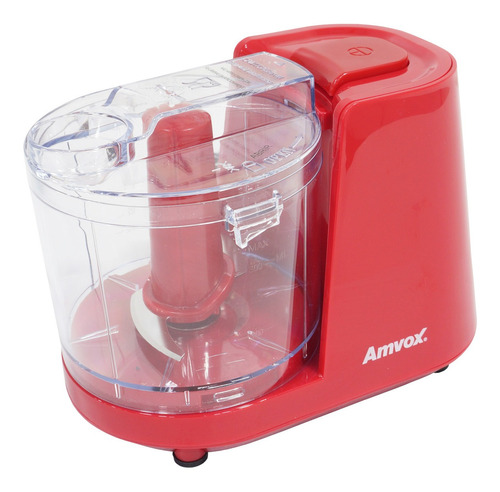 Mini Processador de Alimentos Elétrico 350ml 2 Lâminas Vermelho Amvox Apr 1001 Red 220v