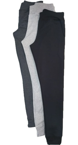 Kit C/3 Calças Jogger Moletom  Skinny Academia Masculina   