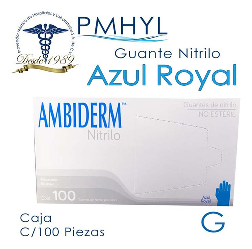 Guante Nitrilo No Esteril Ambiderm Royal Chico C/100 Pmhyl