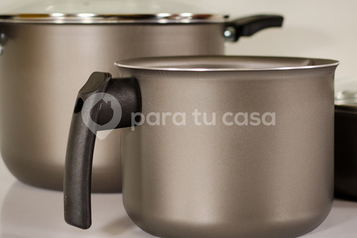 Batería De Cocina Cacerola 5 Pzas Aluminio Teflón Mta Ct