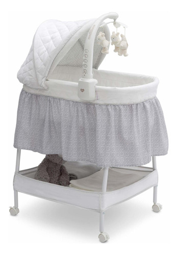 Delta Children Deluxe Deluxe Gliding Bassinet Silver Forro