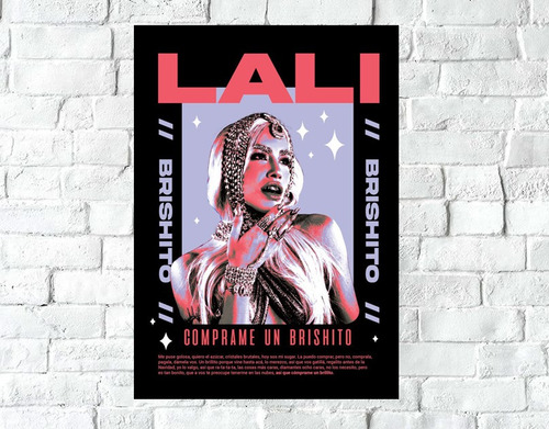 Poster Decorativo Lali Esposito 19 - Tamaño A3 30x40 Negro
