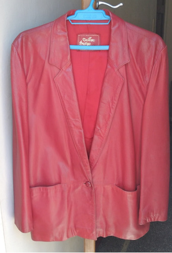 Blazer Chaqueta De Cuero Vacuno Rojo Xl Frances