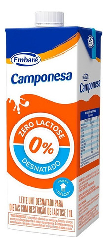 Leite Zero Lactose Camponesa Desnatado Ou Integral 1l