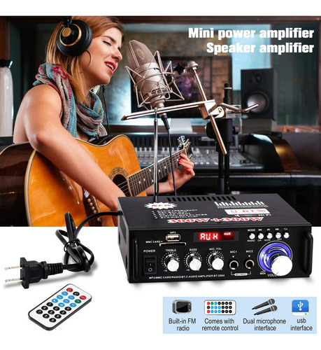 Amplificador De Audio Bluetooth Carro/hogar 2 Canales 600w