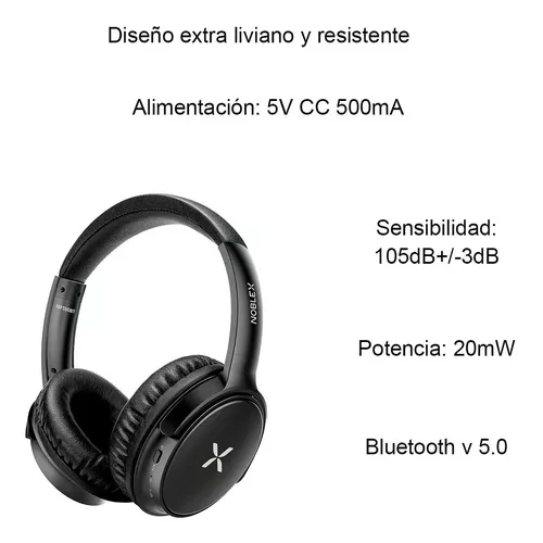 Auriculares Inalámbricos Noblex Hp350bt Bluetooth 5.0 Color Negro