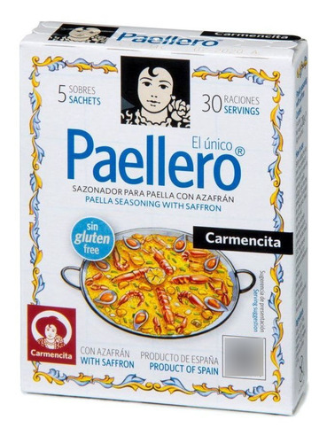 Tempero Paellero Com Açafrão Carmencita 5 Saches Para Paella