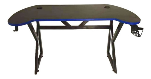Escritorio Gamer U 140 Cm Luz Led Patas De Fierro