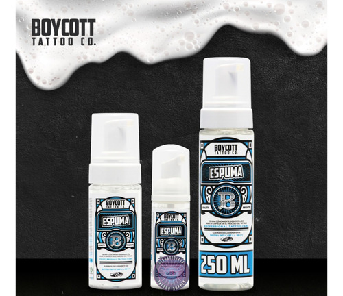 Espuma 100% Natural Limpiadora Tatuaje Boycott 250ml