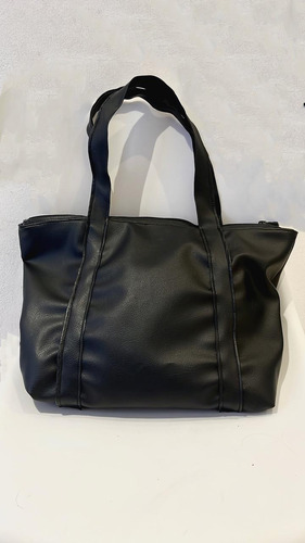 Cartera Tote Bag Negra Eco-cuero 