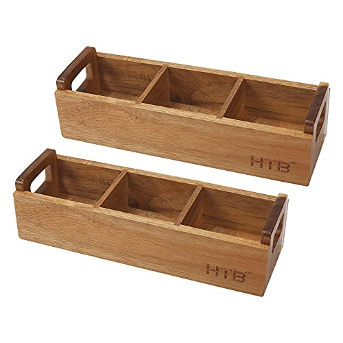 Caja De Té De Madera Pequeña 2 Compartimentos, Caja D...