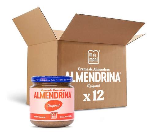 Almendrina Original M De Maní. Caja Con 12 Pzs Frasco 200 Gr