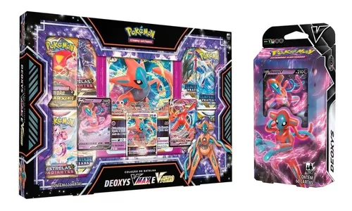 Kit Pokémon Tcg Deoxys V V-max E V-astro Box + Deck Copag