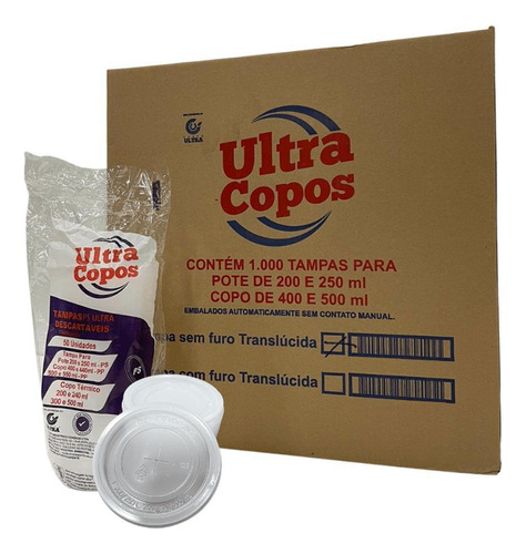 Tampa Para Copo De Isopor 240ml Ultra Pp Com 1000 Ultratherm