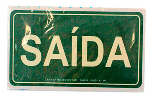 Placa Sinal.15x25 Lum.saida - Kit C/5 Cartelas