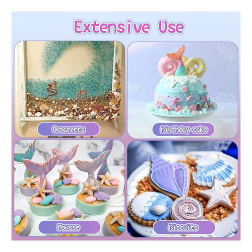 Molde De Silicona De Fondant Elfkitwang Marine, Concha, Cola