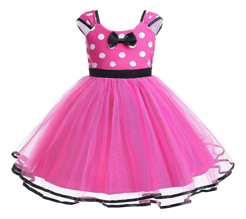 1 Vestido Con Forma De Tutú De Minnie Mouse, Bonito Lazo De