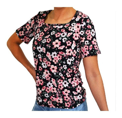 Camiseta Blusa Playera Casual De Moda Manga Corta Para Dama