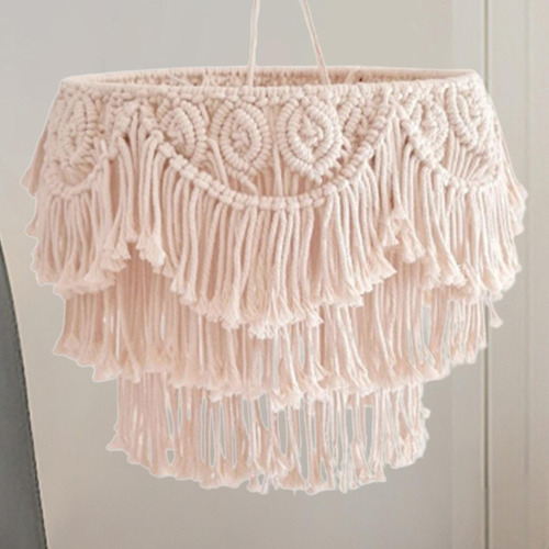 Para Macrame Lamp Shade Art Lámpara Colgante Sombra Para