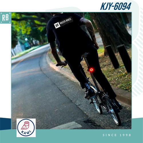 Luz Trasera Bicicleta Kawi Jy-6094 Usb 3 Func. Hexagono Color Rojo