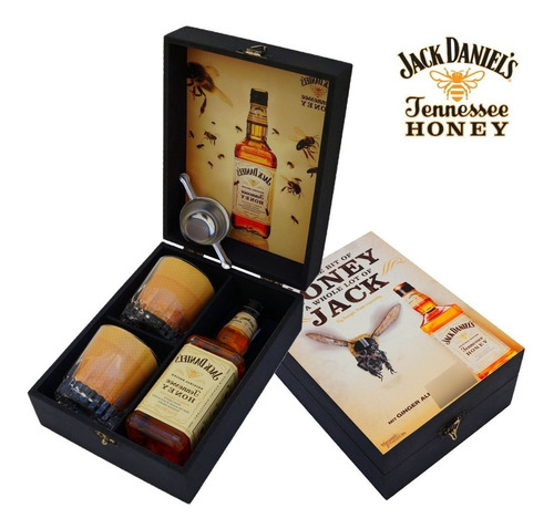 Kit Whisky Jack Daniel's Honey 375ml + 2 Copos + Dosador