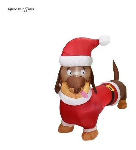 Imagen 4 de 6 de Inflable Perro Salchicha Navidad 150cm Pascuero Santa