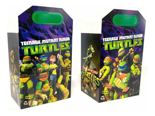 Tortugas Ninja 20 Cajas Dulceras Bolos Recuerdo Fiesta 20 Pz