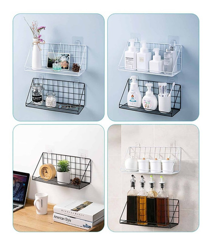 Soporte Estante Hierro Adhesivo Organiza, Almacena Y Decora