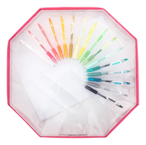 Lapiz Gel Poplol 0.7 Set 16u Golden Green Y Magenta Sky