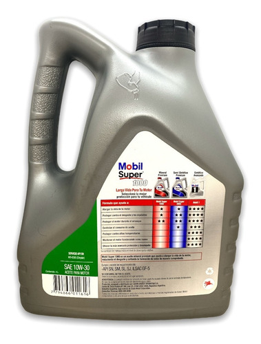 Aceite Mobil Super 10w30 5 Litros Api Sn Sm Sl Sj Ilsac Gf5