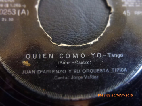 Vinilo Single De Juan Darienzo - Quien Como Yo   ( H132