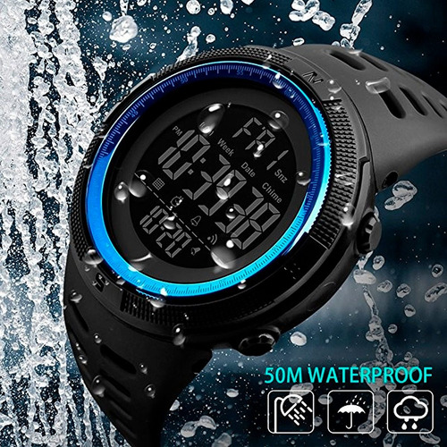 Imagen 2 de 10 de Reloj Hombre Skmei 1251 Digital Resistente Al Agua - Azul