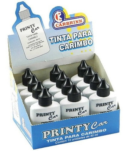 Tinta Carimbo 40ml Preta Cx.c/12 Carbrink