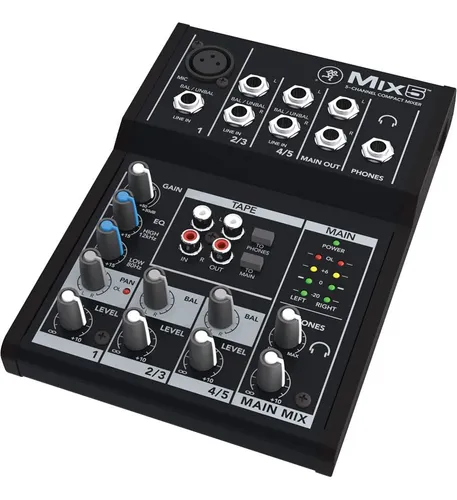 Compact Mixer Mackie Mix5 5-channel With 1 Mic Preamp